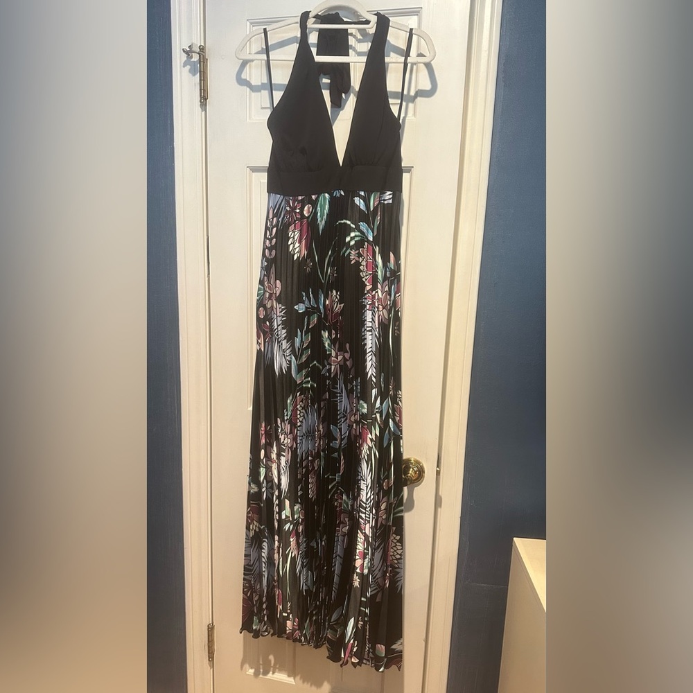 Betsy & Adam Black A-Line Maxi Dress for Cocktail